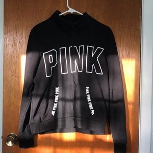Victoria Secret PINK black half zip-up sweatshirt